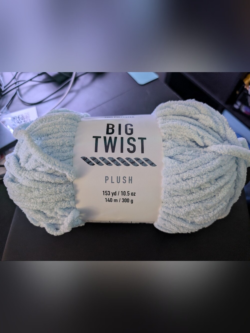 Big Twist Plush Yarn-Pastel Blue 10.5 oz 300g NEW